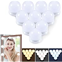 Los mejores  - Luces De Espejo De Tocador Maquillaje Led Kit Usb Cable Hollywood- 10 Bombillas Dimmable 3 Modos De Color y 10 De Brillo…